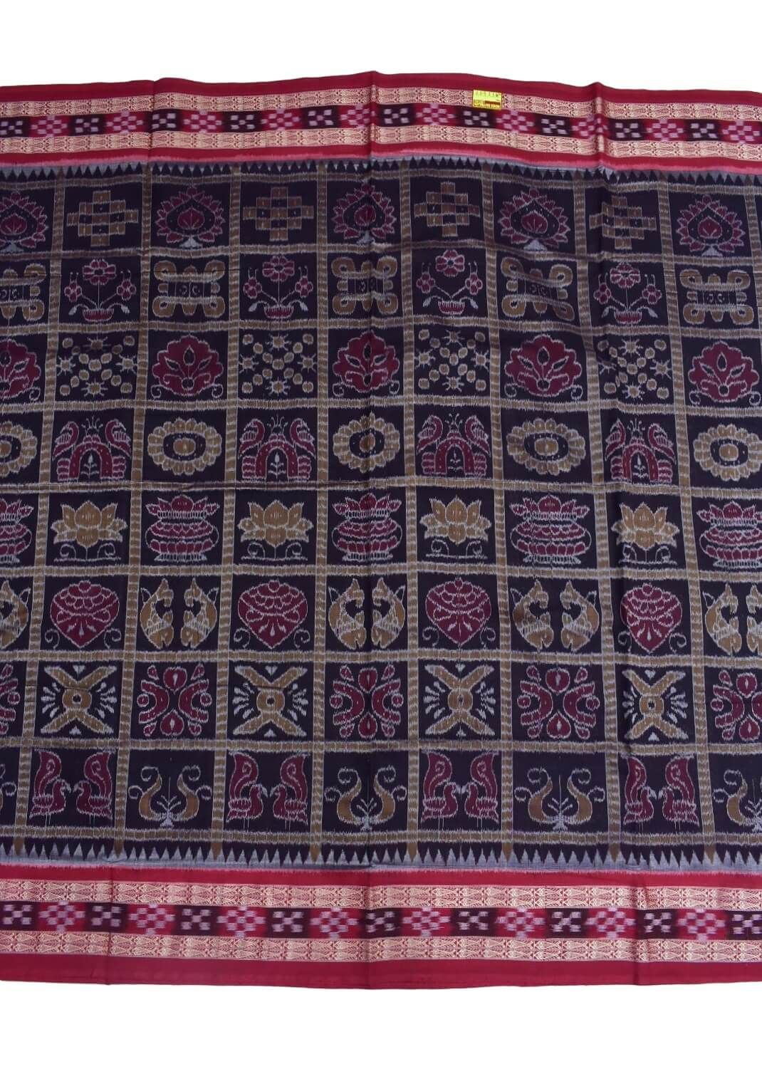 Black Colour Sambalpuri Handloom Bandha Cotton Saree