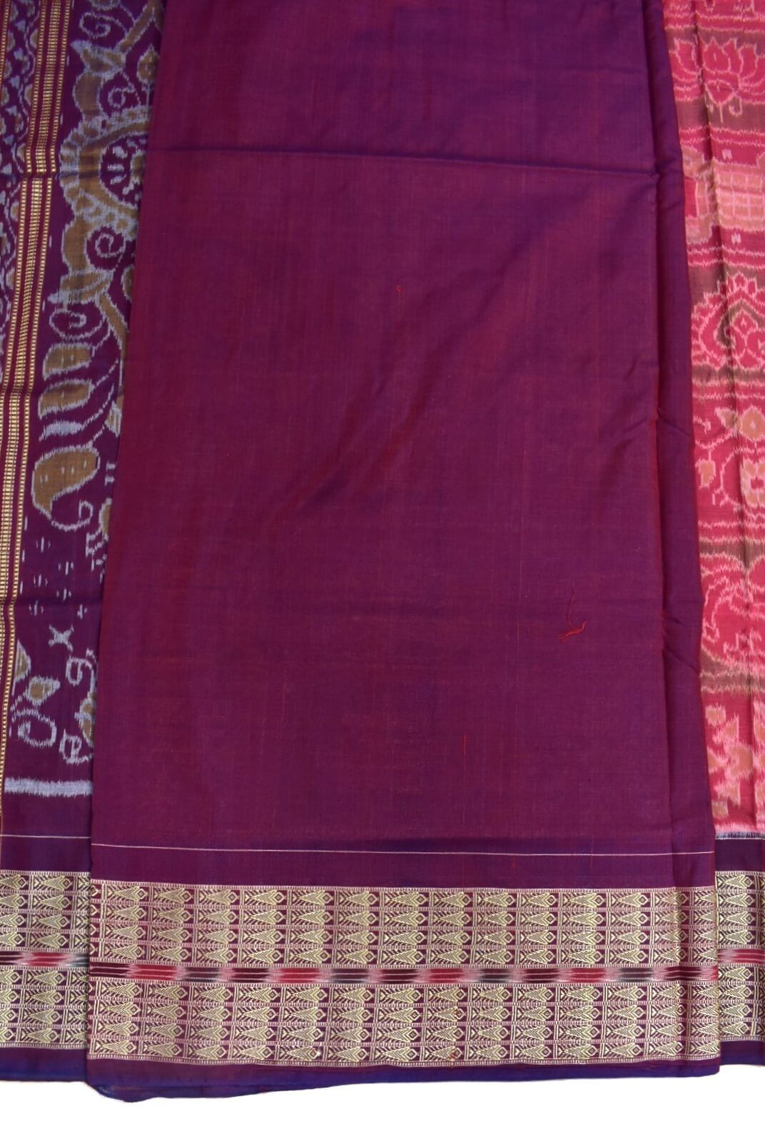 Pink Colour Sambalpuri Handloom Bandha Cotton Saree - Image 5