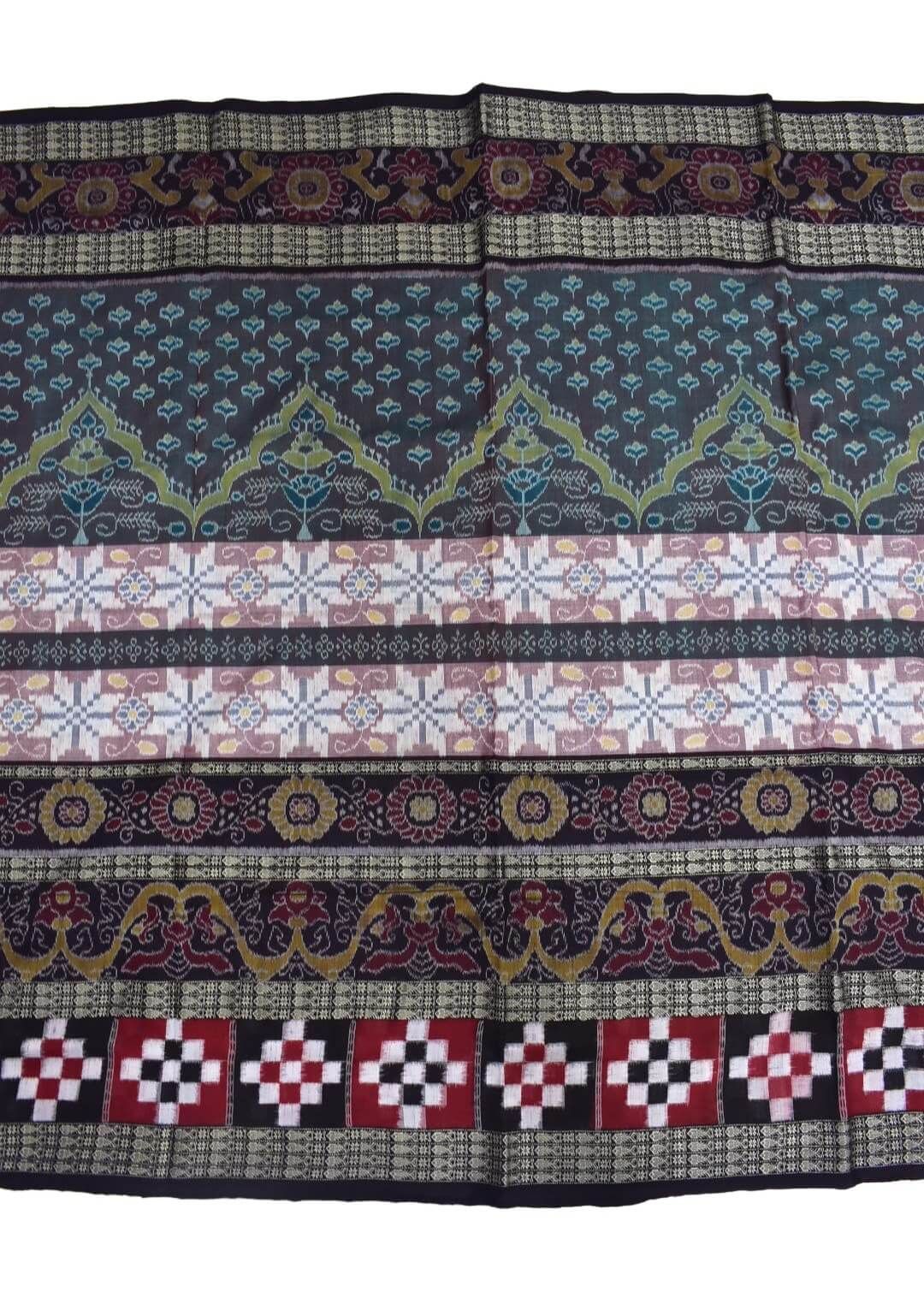 Green Colour Sambalpuri Handloom Bandha Cotton Saree