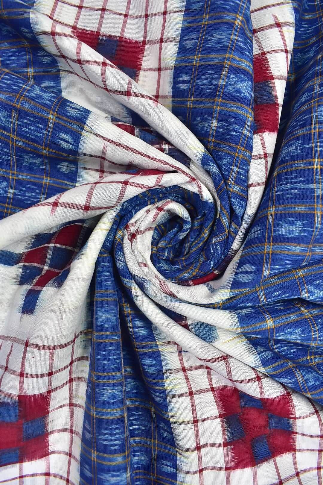 Red-Blue Sambalpuri Handloom Cotton Fabrics