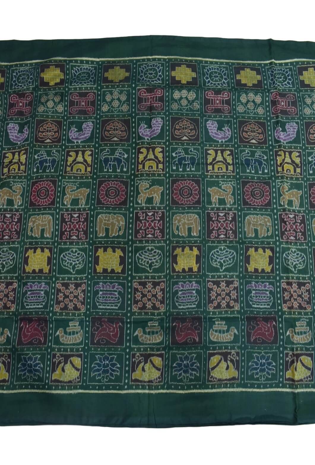 Green Colour Sambalpuri Handloom Cotton Fabrics - Image 2