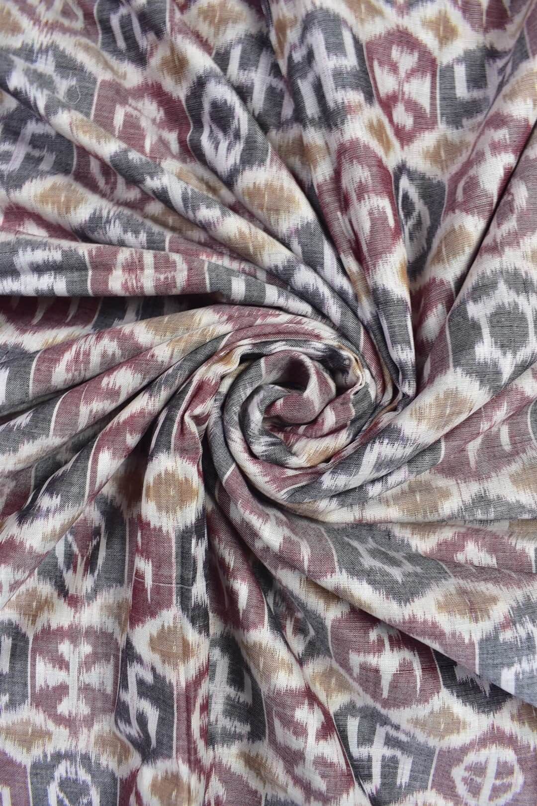 White Colour Sambalpuri Handloom Cotton Fabrics