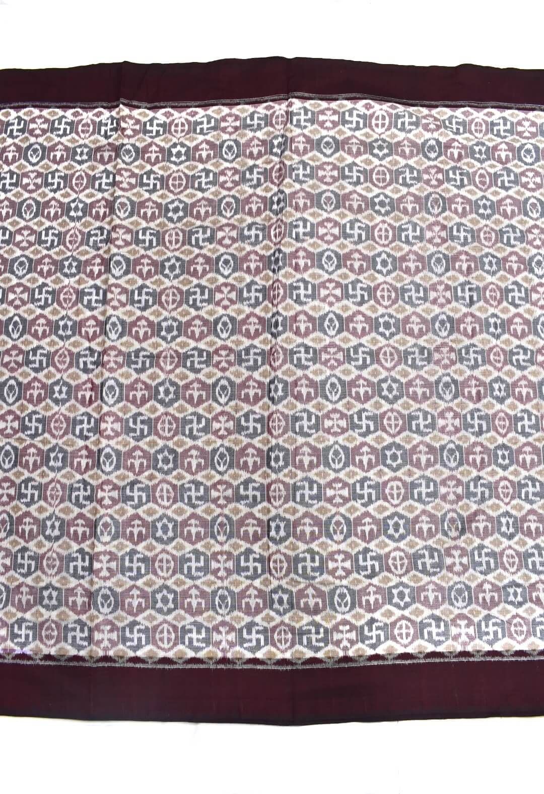White Colour Sambalpuri Handloom Cotton Fabrics - Image 2