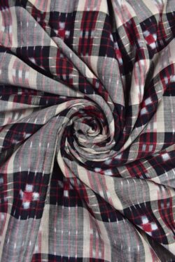 Black-Red Colour  Sambalpuri Handloom Cotton Fabrics