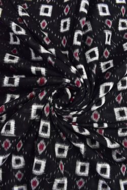 Black Colour  Sambalpuri Handloom Cotton Fabric