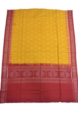 Yellow-Red Combination Sambalpuri Handloom Cotton Dupatta