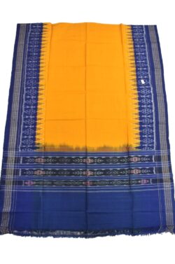 Yellow-Blue Combination Sambalpuri Handloom Cotton Dupatta