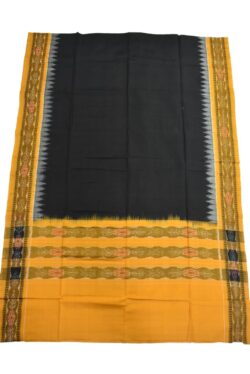 Black-Yellow Combination Sambalpuri Handloom Cotton Dupatta