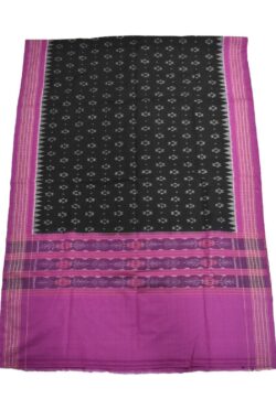 Black-Pink Colour Sambalpuri Handloom Cotton Dupatta