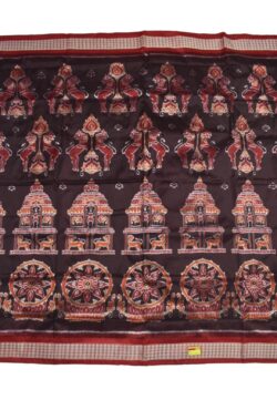 Maroon Colour Sambalpuri Handloom Bandha Silk Saree