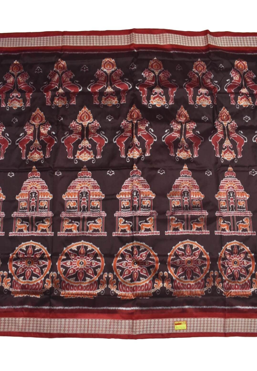 Maroon Colour Sambalpuri Handloom Bandha Silk Saree