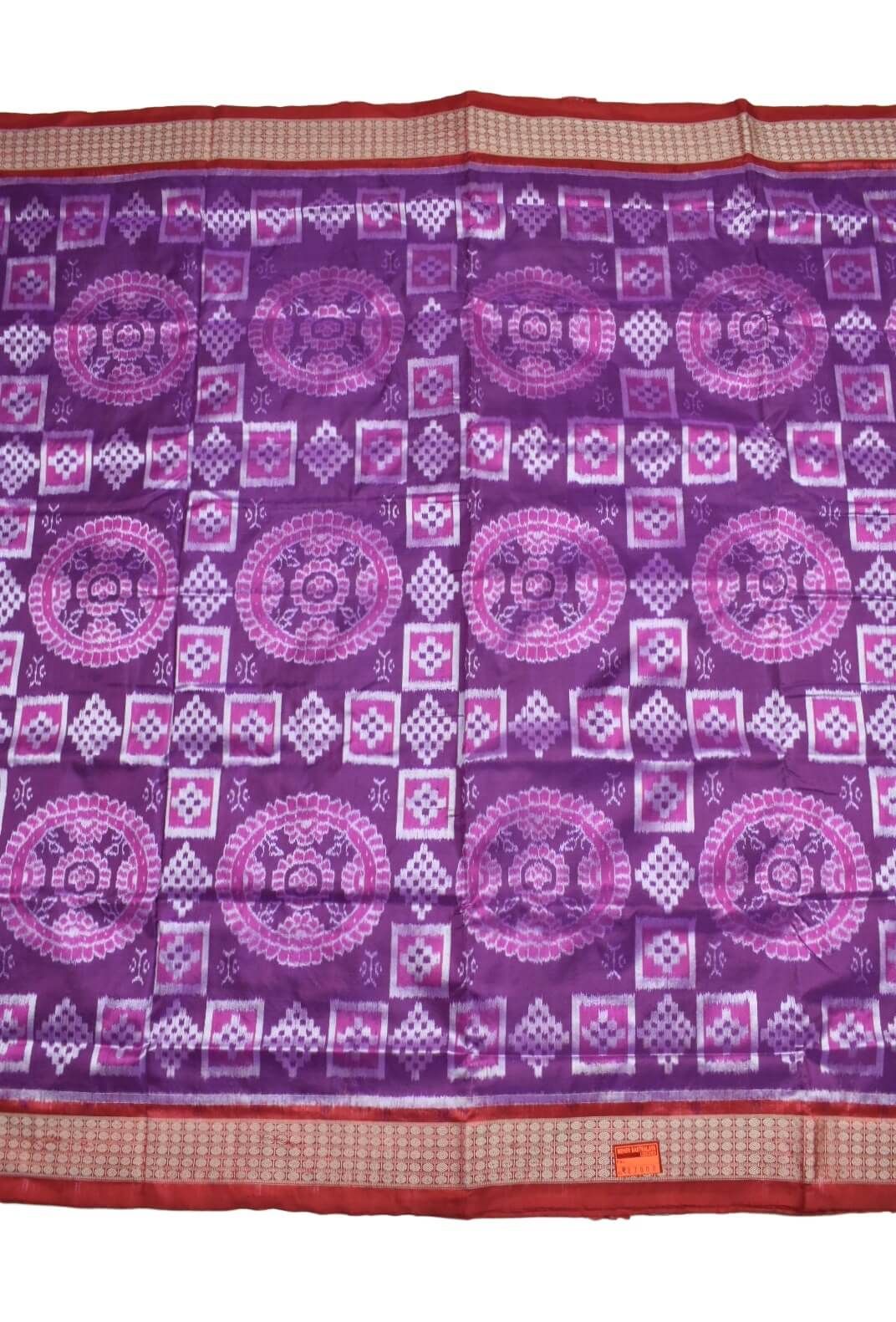 Purple Colour Sambalpuri Handloom Bandha Silk Saree