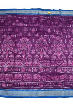 Purple Colour Sambalpuri Handloom Bandha Silk Saree