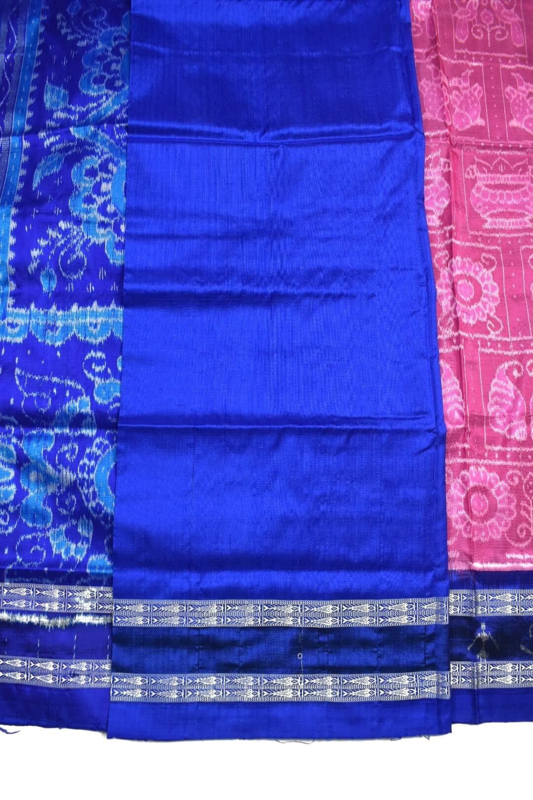 Pink Colour Sambalpuri Handloom Bandha Silk Saree - Image 5