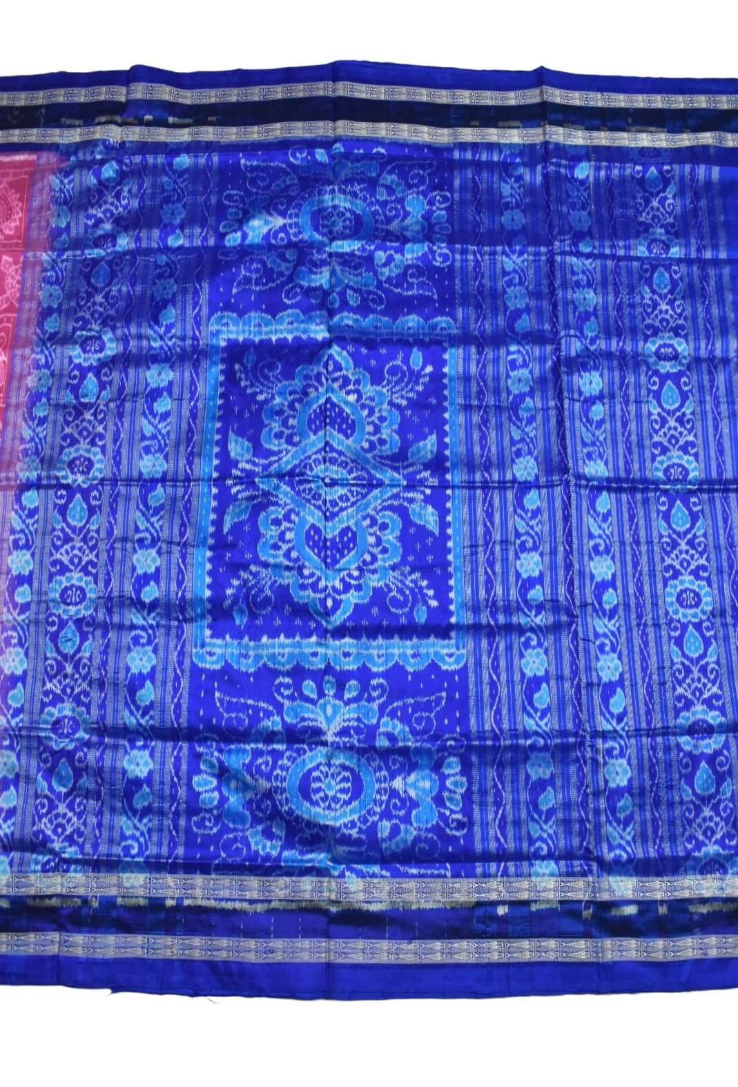 Pink Colour Sambalpuri Handloom Bandha Silk Saree - Image 2