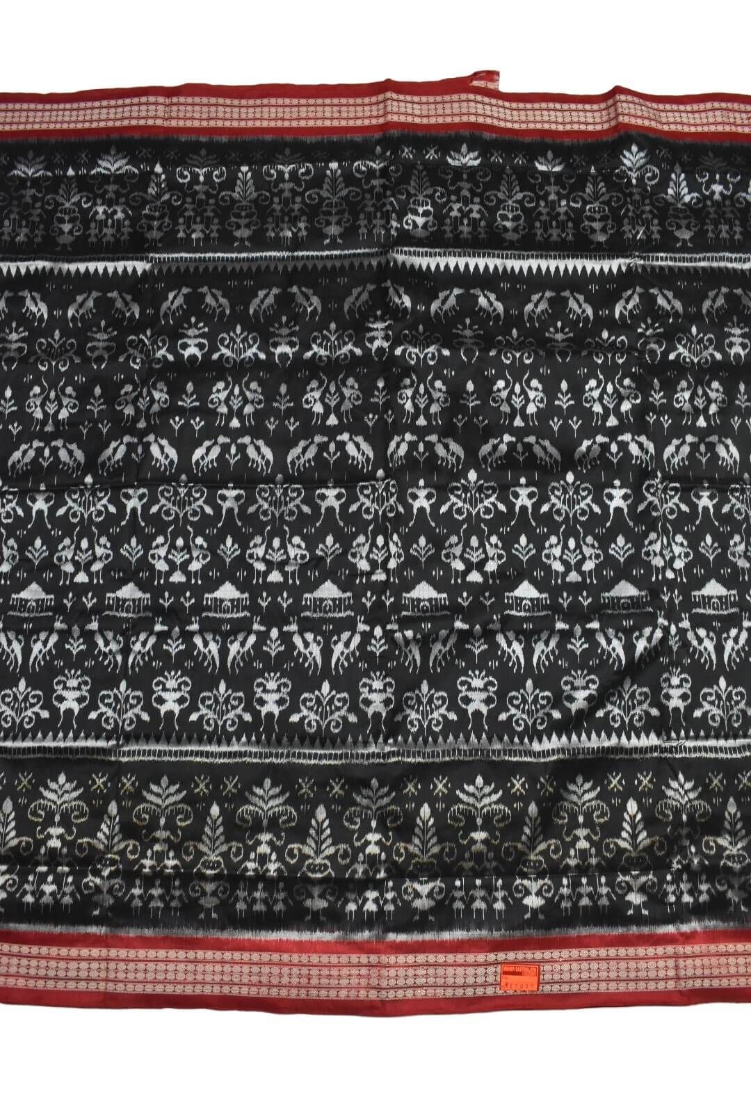 Black Colour Sambalpuri Handloom Bandha Silk Saree