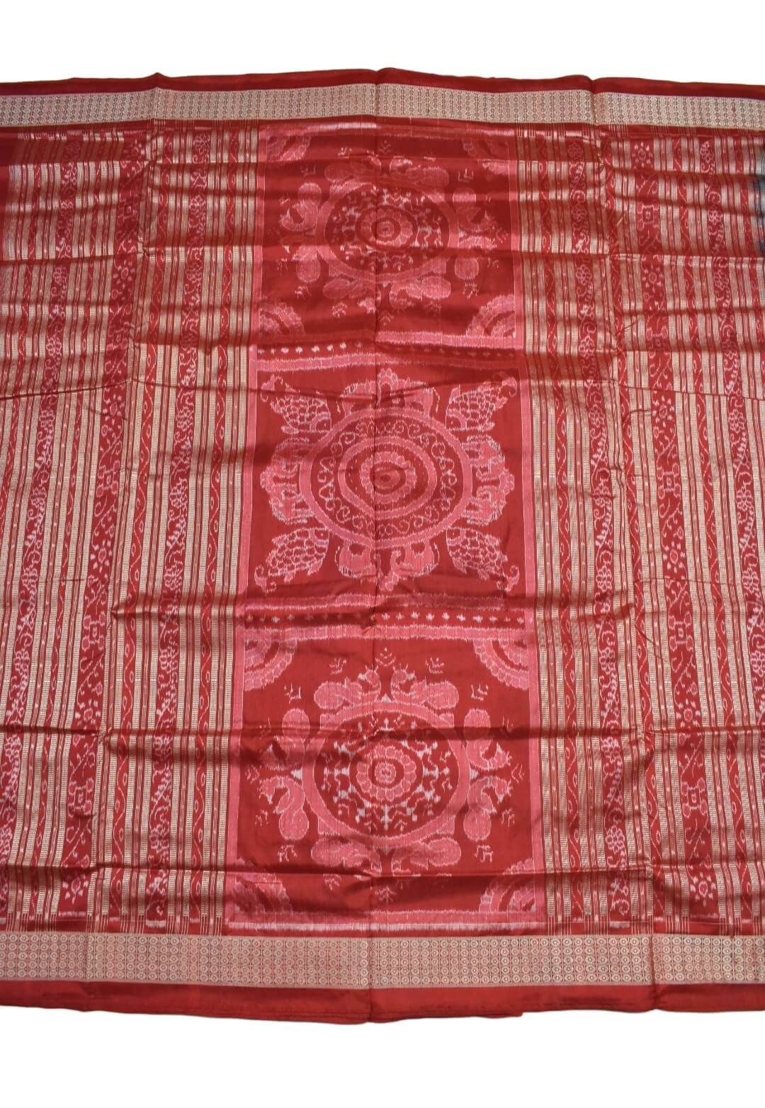Sky Blue Colour Sambalpuri Handloom Bandha Silk Saree - Image 2