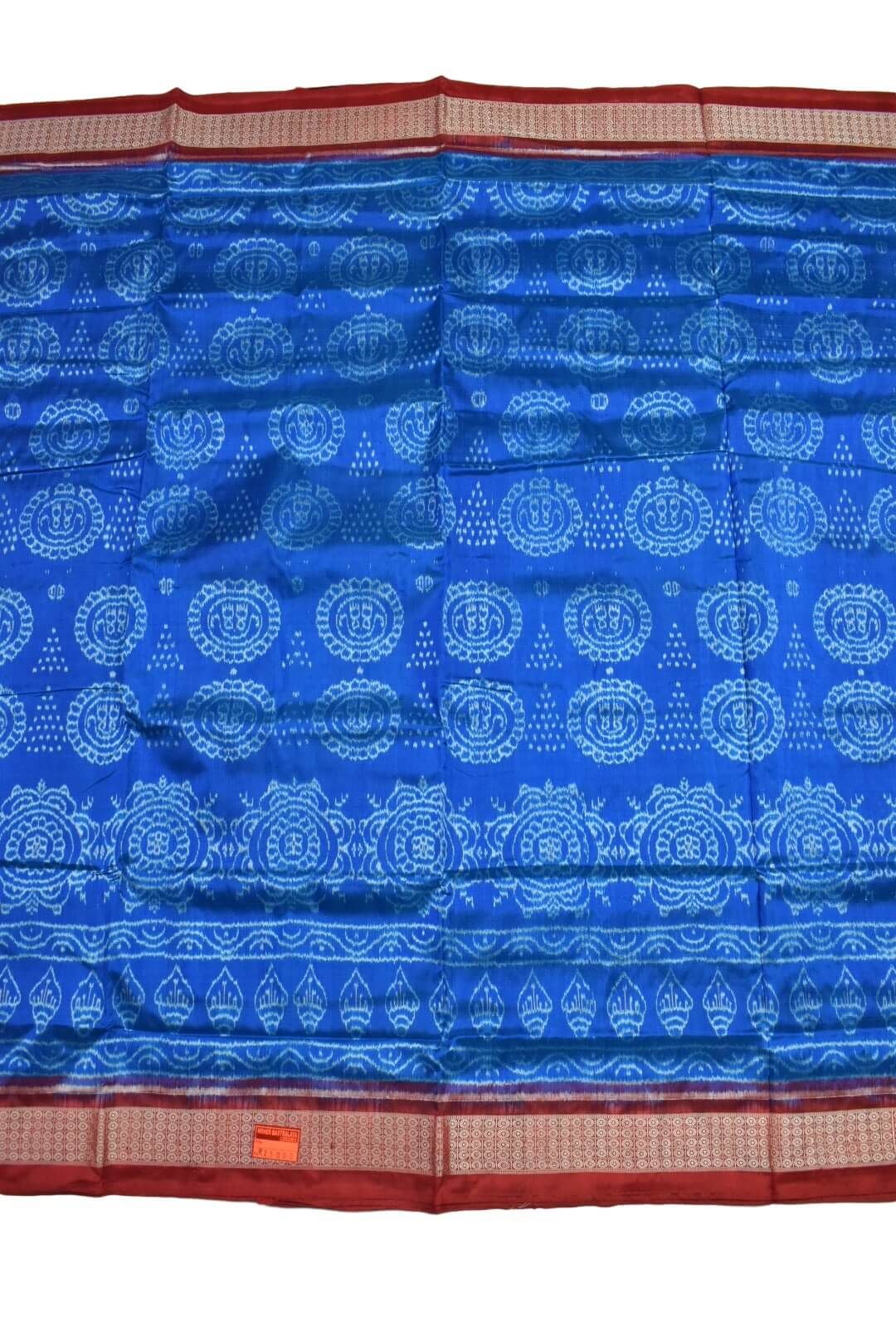 Sky Blue Colour Sambalpuri Handloom Bandha Silk Saree