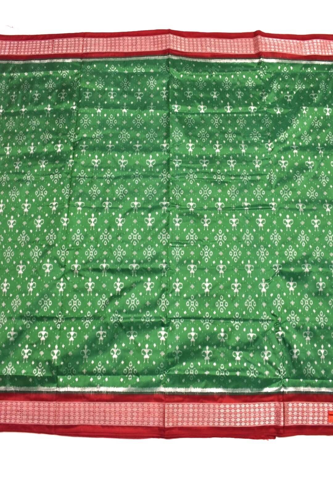 Green Colour Sambalpuri Handloom Bandha Silk Saree