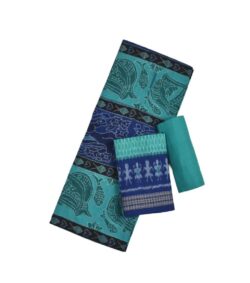 Green-Blue Colour Sambalpuri Handloom Cotton Dress Material