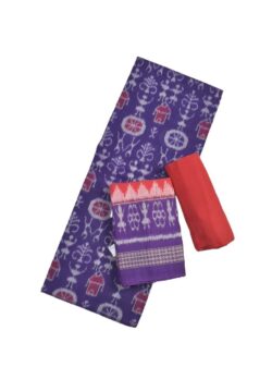 Purple Colour Sambalpuri Handloom Cotton Dress Material