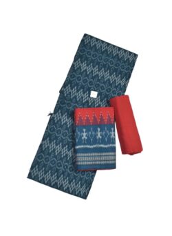 Green Colour Sambalpuri Handloom Cotton Dress Material