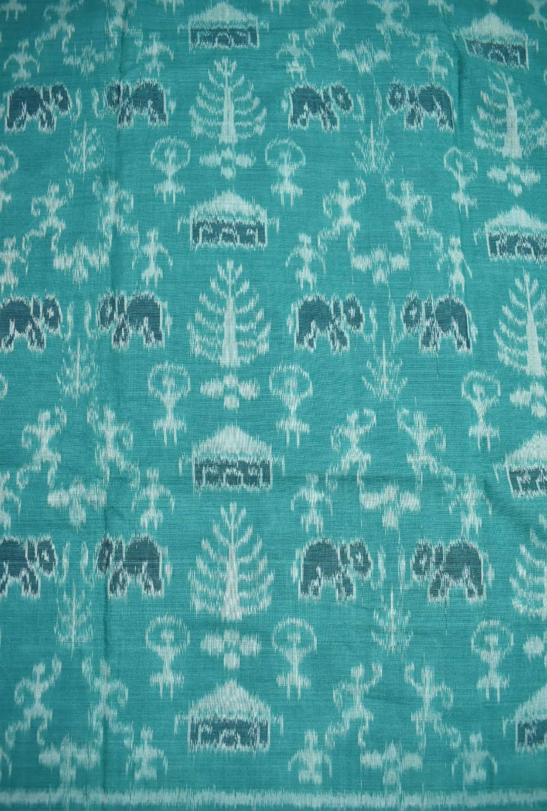 Sky Colour Sambalpuri Handloom Cotton Dress Material - Image 5
