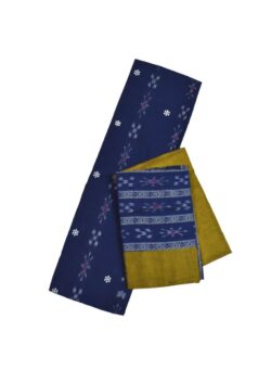 Blue Colour Sambalpuri Handloom Cotton Bomkai Dress Material