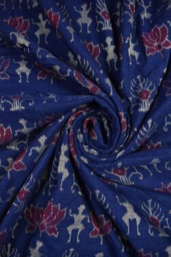Blue Colour Sambalpuri Handloom Cotton Fabrics