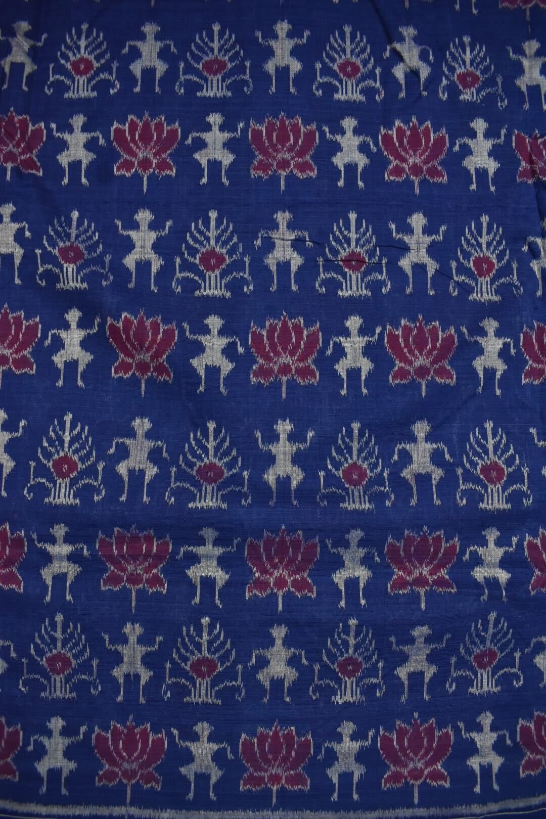 Blue Colour Sambalpuri Handloom Cotton Fabrics - Image 3