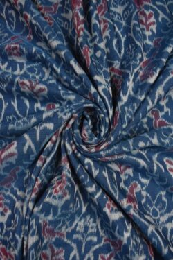 Blue Colour Sambalpuri Handloom Cotton Fabrics