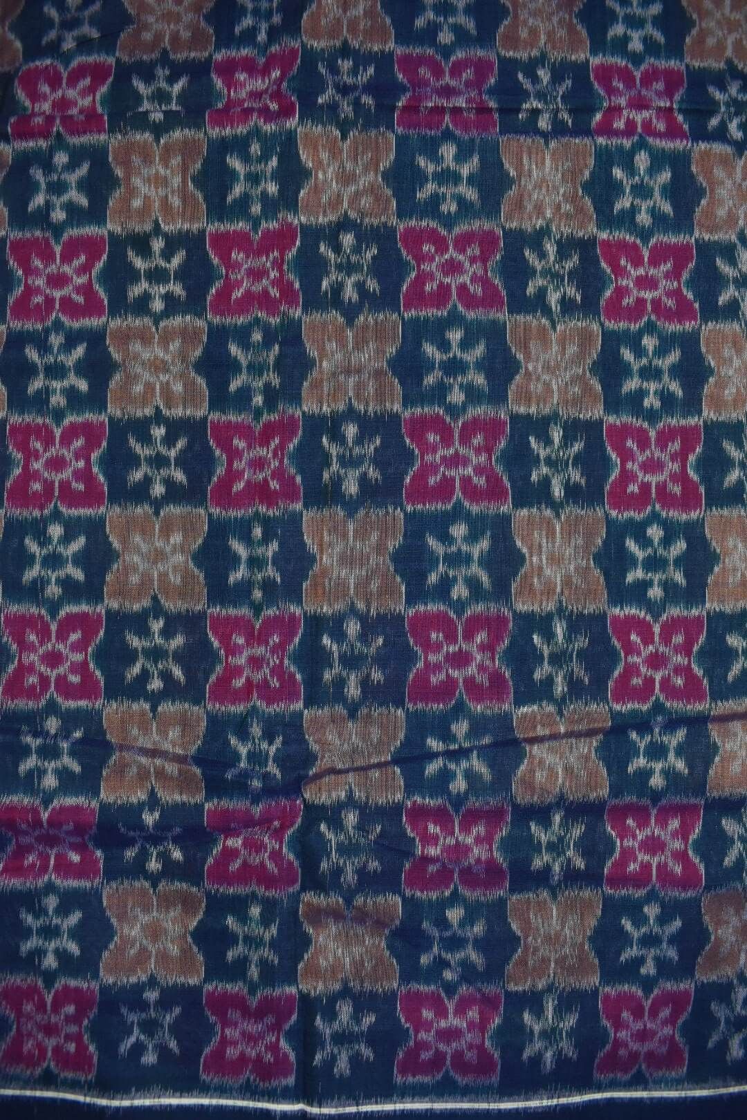Blue Colour Sambalpuri Handloom Cotton Fabrics - Image 3
