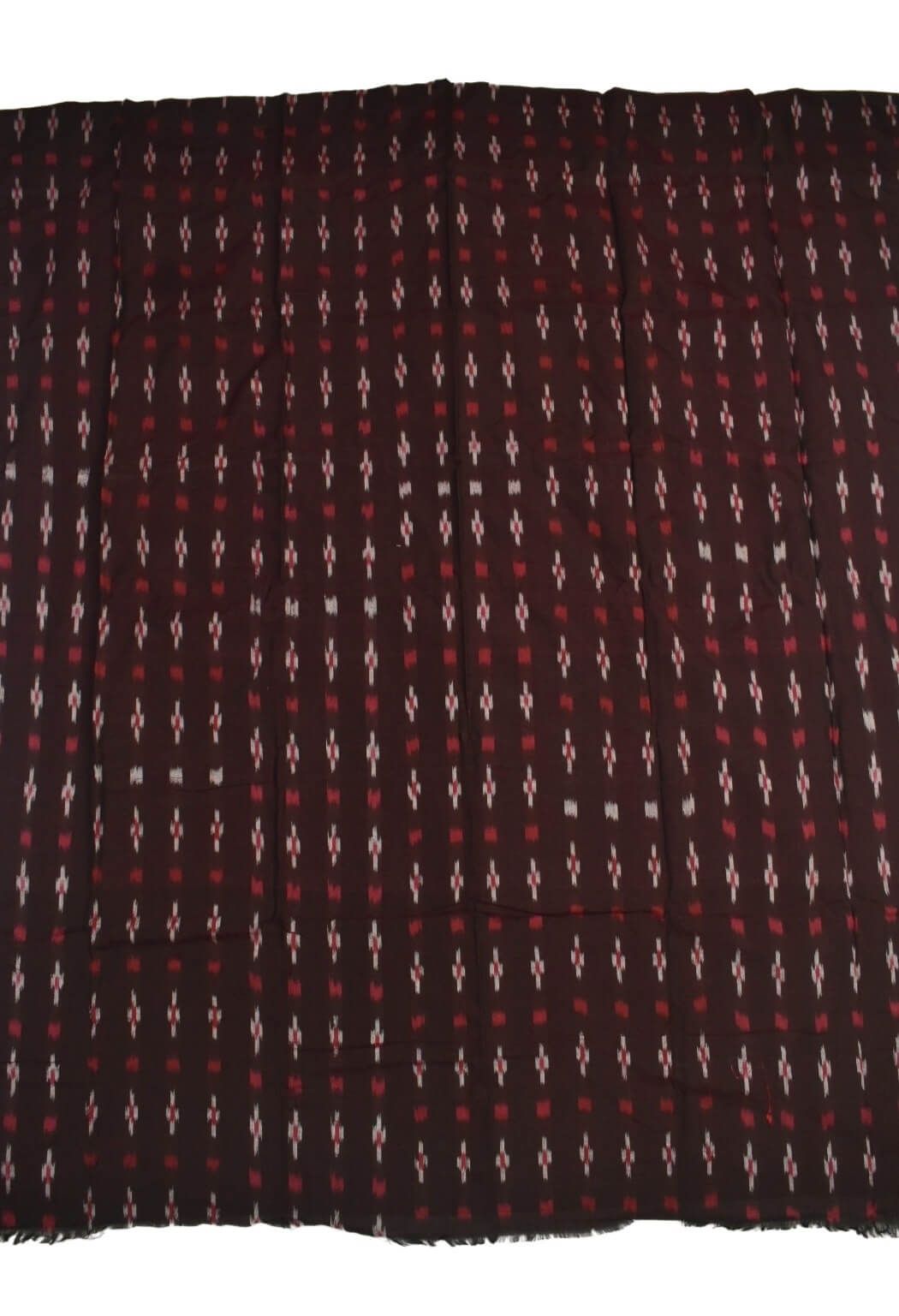 Maroon Colour Sambalpuri Handloom Cotton Dress Material - Image 4