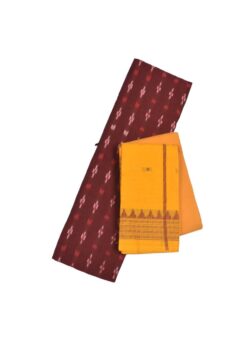 Red Colour Sambalpuri Handloom Cotton Dress Material