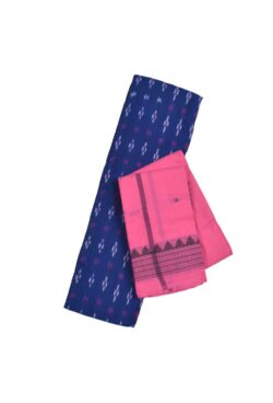 Blue Colour Sambalpuri Handloom Cotton Dress Material
