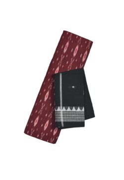 Maroon Colour Sambalpuri Handloom Cotton Dress Material