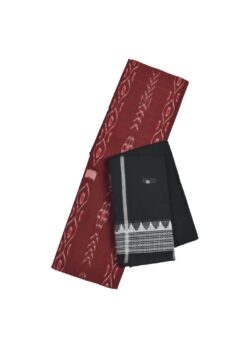 Maroon Colour Sambalpuri Handloom Cotton Dress Material
