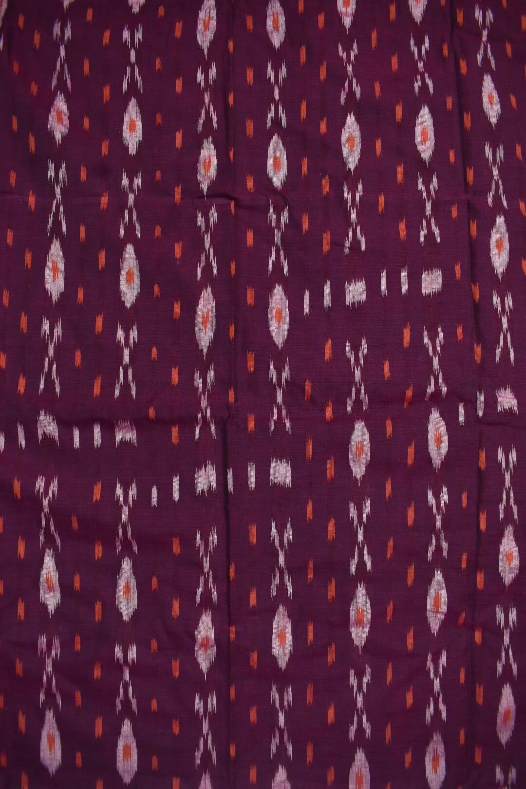 Maroon Colour Sambalpuri Handloom Cotton Dress Material - Image 5