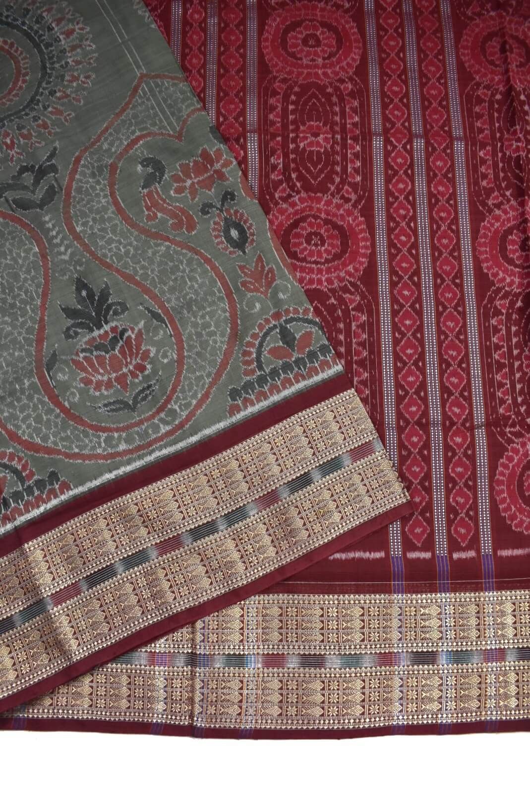 Lite Colour Sambalpuri Handloom Cotton Bandha Saree - Image 3
