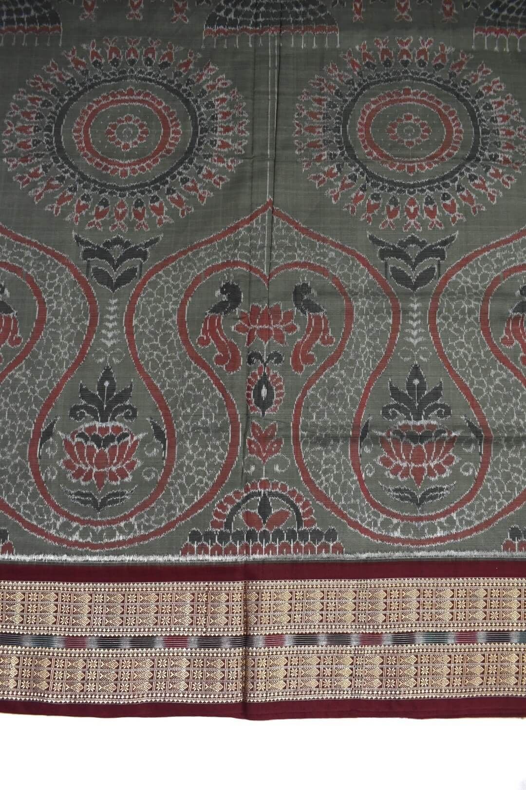 Lite Colour Sambalpuri Handloom Cotton Bandha Saree - Image 4
