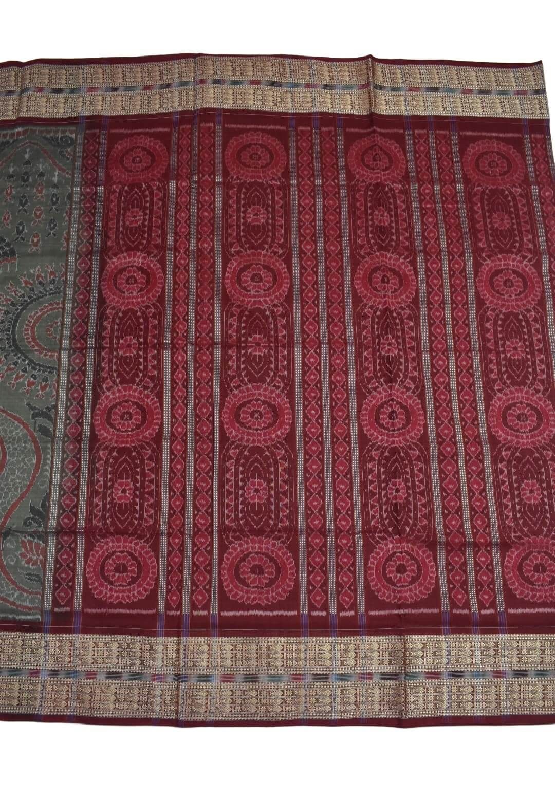 Lite Colour Sambalpuri Handloom Cotton Bandha Saree - Image 2