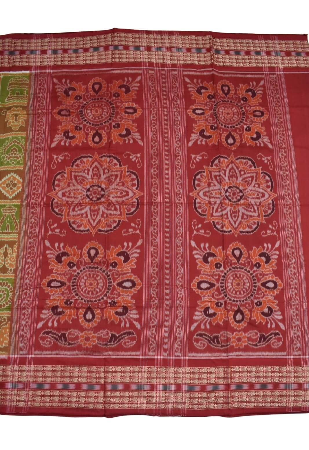 Yellow Colour Sambalpuri Handloom Cotton Bandha Saree - Image 2