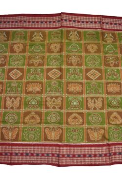 Yellow Colour Sambalpuri Handloom Cotton Bandha Saree
