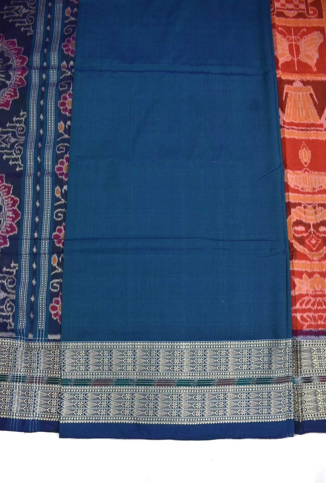 Orange Colour Sambalpuri Handloom Cotton Bandha Saree - Image 5