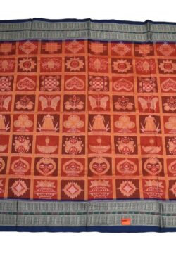 Orange Colour Sambalpuri Handloom Cotton Bandha Saree