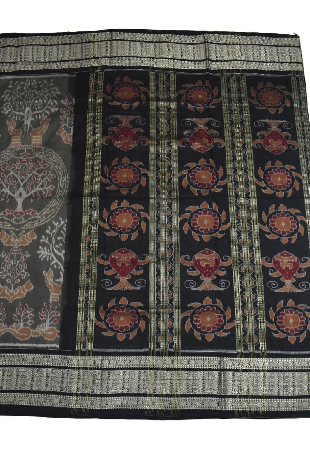 Lite Colour Sambalpuri Handloom Cotton Bandha Saree - Image 2