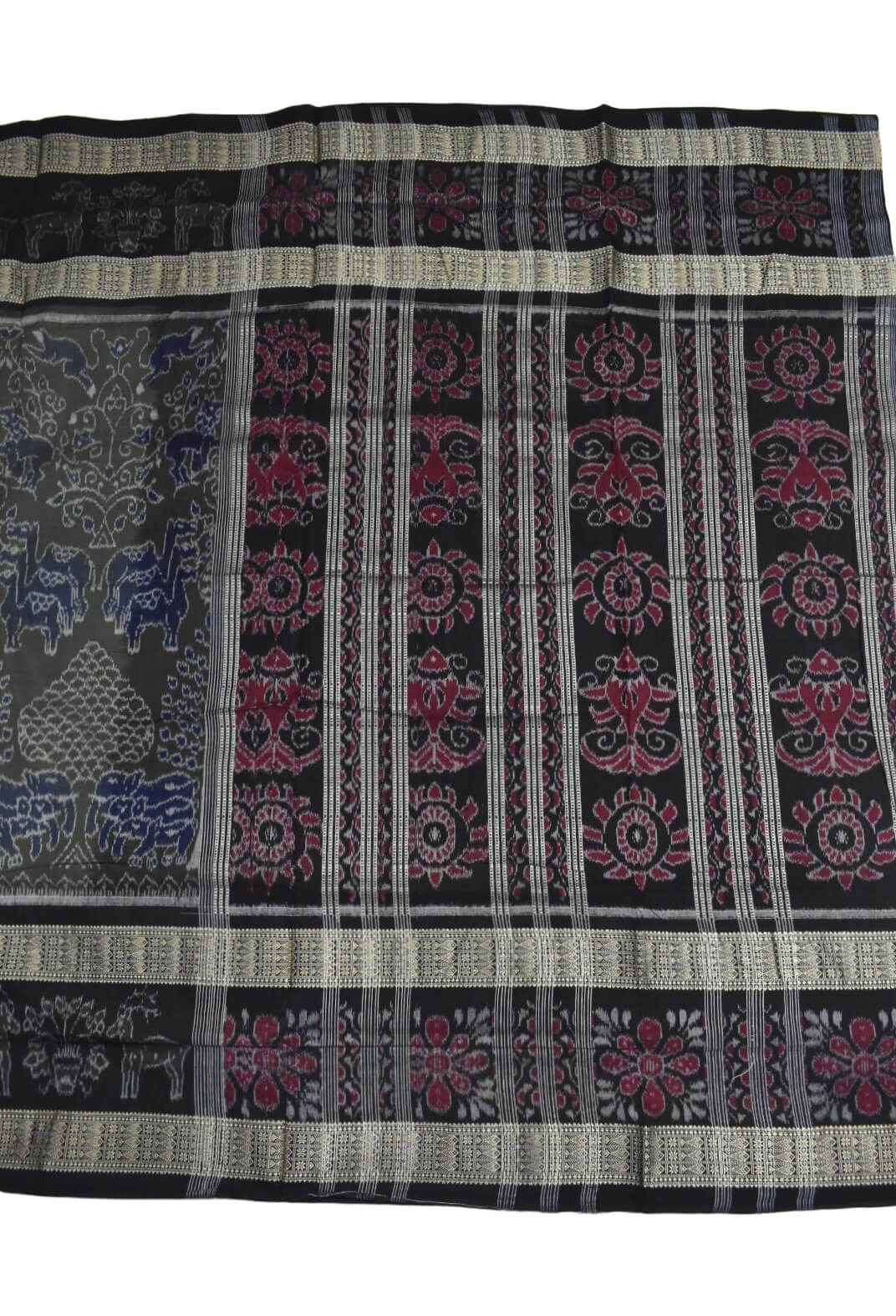 Lite Colour Sambalpuri Handloom Cotton Bandha Saree - Image 2