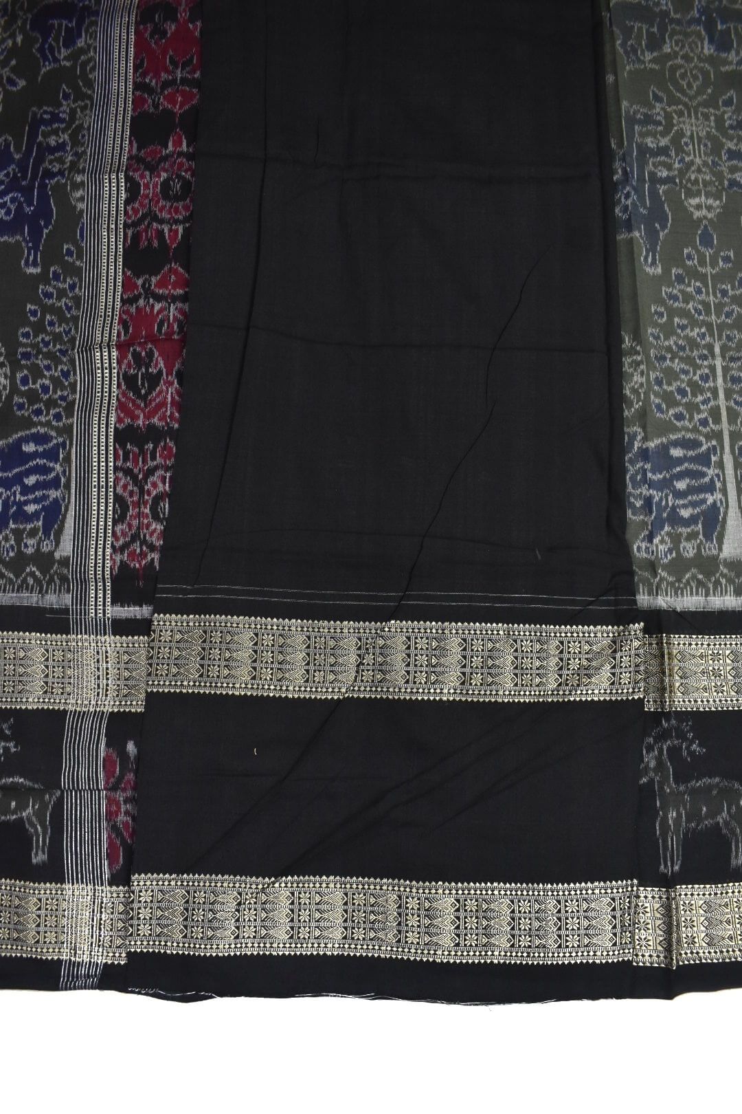 Lite Colour Sambalpuri Handloom Cotton Bandha Saree - Image 5