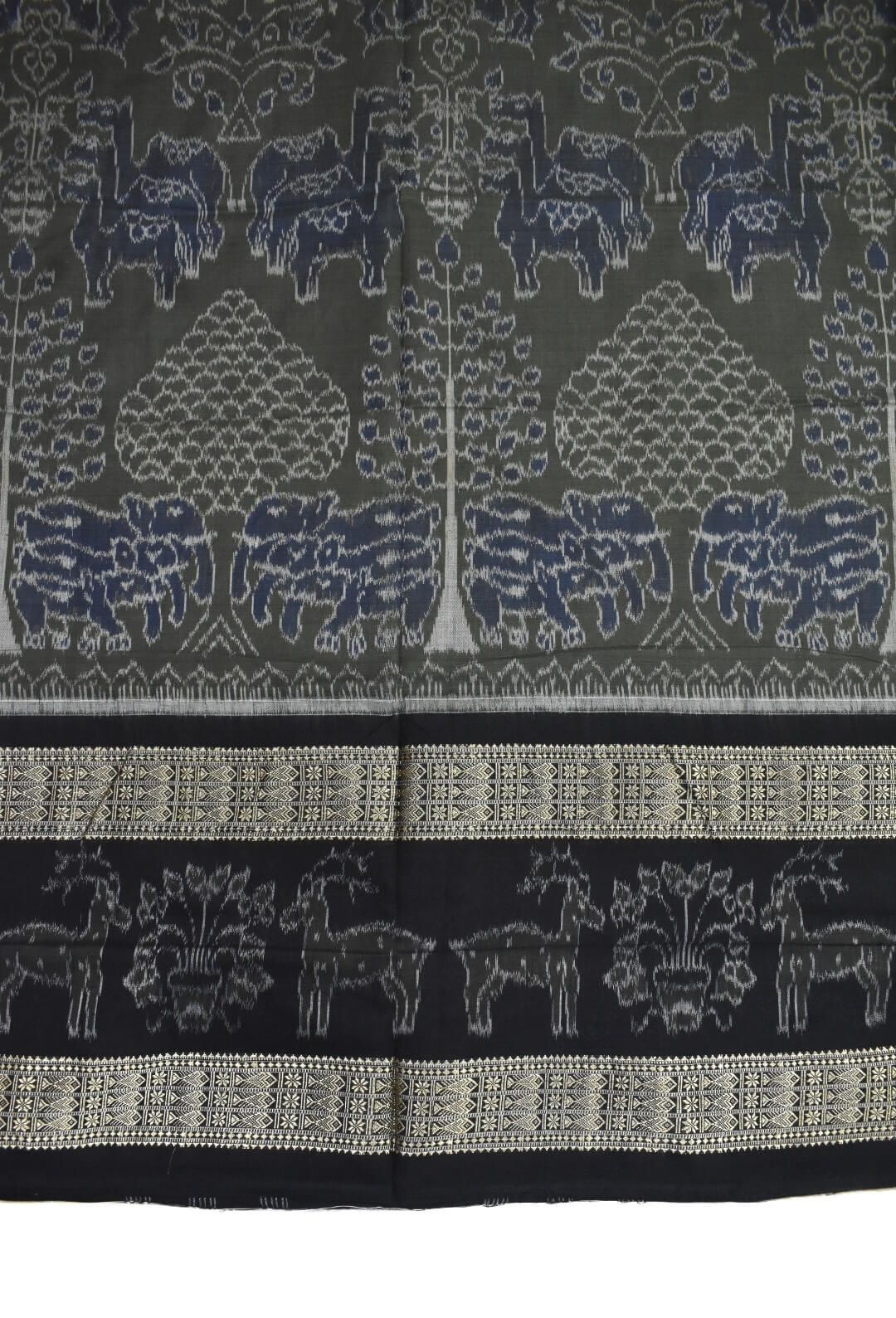 Lite Colour Sambalpuri Handloom Cotton Bandha Saree - Image 4
