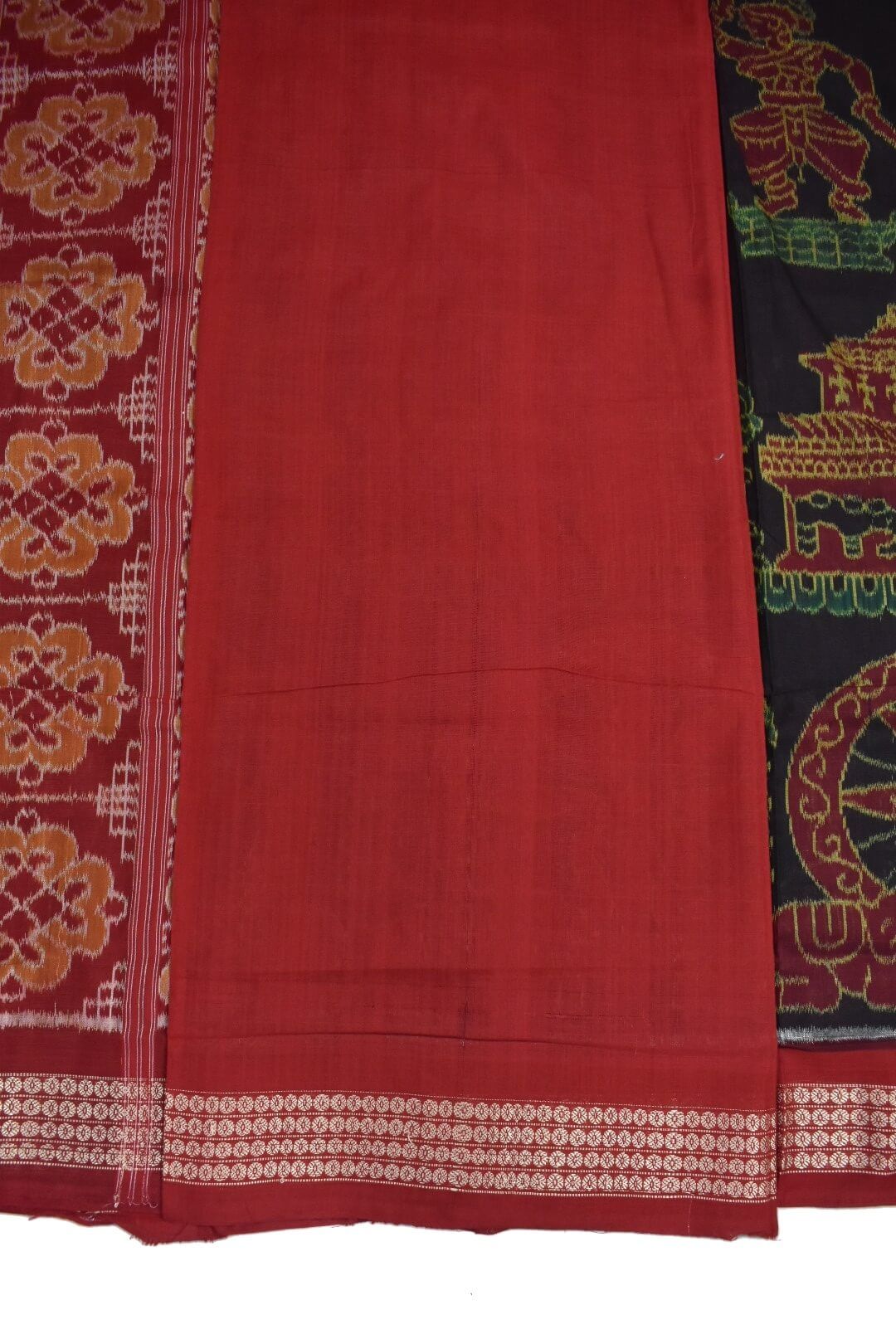 Black Colour Sambalpuri Handloom Cotton Bandha Saree - Image 5